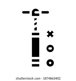 screw extruder glyph icon vector. screw extruder sign. isolated contour symbol black illustration