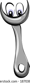 Screw with eyes, illustration, vector on white background.