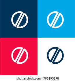 Screw four color material and minimal icon logo set in red and blue