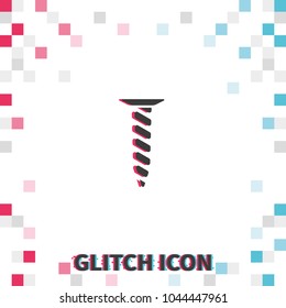 Screw  glitch effect vector icon.