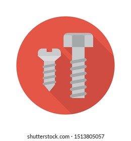 screw glyph flat vector icon