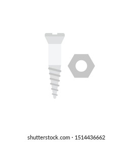 screw glyph flat vector icon