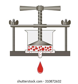 screw hand press to press fruits and berries