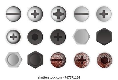 Screw Head Illustration Set Stock Vector (Royalty Free) 767871184 ...