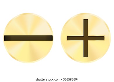 Screw heads. Vector illustration isolated on white background