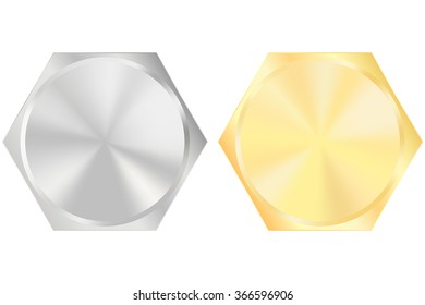 Screw heads. Vector illustration isolated on white background