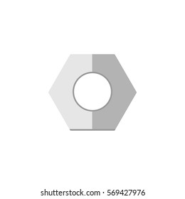Screw and hex nut flat icon, build & repair elements, construction tool, a colorful solid pattern on a white background, eps 10.