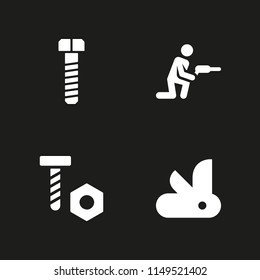 screw icon. 4 screw vectors with screw, knife and drill icons for web and mobile app