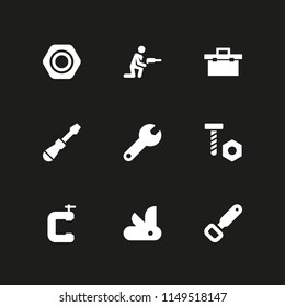 screw icon. 9 screw vectors with drill, spanner, screwdriver and bottle opener icons for web and mobile app