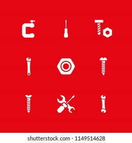 screw icon. 9 screw vectors with repair tool, screw, spanner and screwdriver icons for web and mobile app