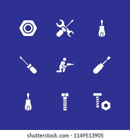 screw icon. 9 screw vectors with screwdriver, repair tool, screw and drill icons for web and mobile app