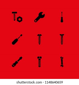 screw icon. 9 screw vectors with spanner, screwdriver and screw icons for web and mobile app