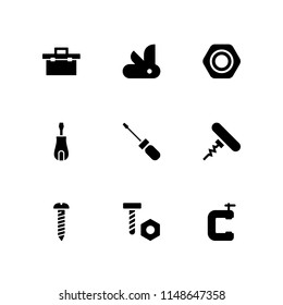 screw icon. 9 screw vectors with tool box, corkscrew, screwdriver and swiss army knife icons for web and mobile app