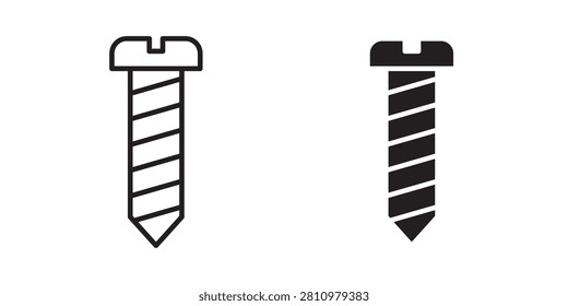 Screw icon black and white vector..
