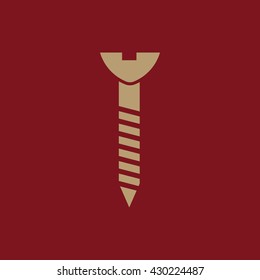 The Screw icon. Bolt symbol. Flat Vector illustration