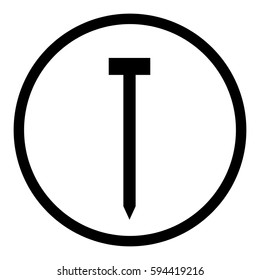 Screw icon in circle on white background