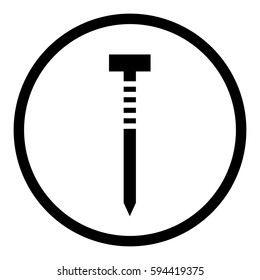 Screw icon in circle on white background