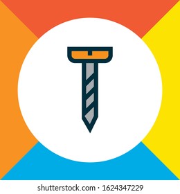 Screw icon colored line symbol. Premium quality isolated bolt element in trendy style.