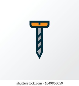 Screw icon colored line symbol. Premium quality isolated bolt element in trendy style.