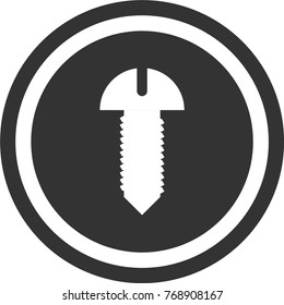 Screw icon , dark circle sign design
