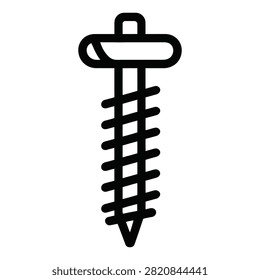 Screw icon featuring a threaded fastener on a clean white background