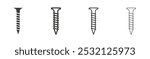 Screw icon in fill and three stroke sizes