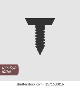 Screw icon in flat geometric style. Vector illustration.