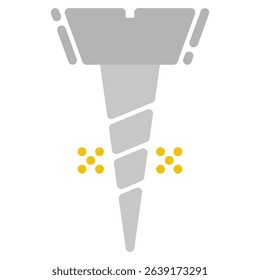 Screw Icon  in Flat Style. Color Fill