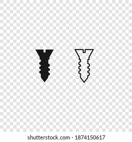icono de tornillo en estilo plano sobre fondo blanco, Vector