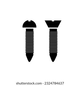 Screw icon with glyph style.  Construction Fix tool icon. Symbol, logo illustration. 