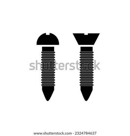 Screw icon with glyph style.  Construction Fix tool icon. Symbol, logo illustration. 