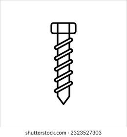 Ilustración del icono del tornillo,símbolo de la herramienta del vector en el fondo blanco