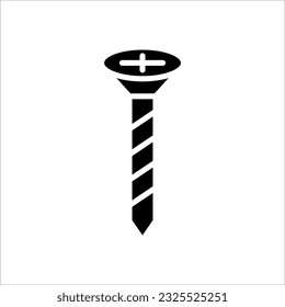 Ilustración del icono del tornillo,símbolo de la herramienta del vector en el fondo blanco