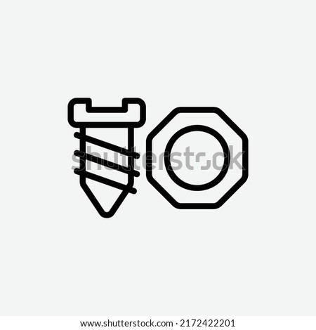  screw icon, isolated engineering outline icon in light grey background, perfect for website, blog, logo, graphic design, social media, UI, mobile app
