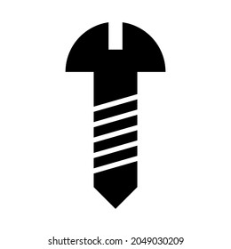 Screw icon isolated on white background. Industrial mechanical screw symbol. Vector illustration flat design style.