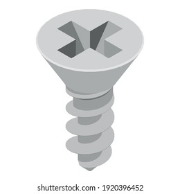 Screw icon. Isometric of screw vector icon for web design isolated on white background