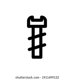 vector de línea de icono de tornillo