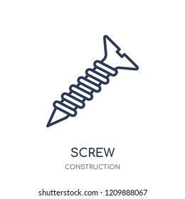 Screw icon. Screw linear symbol design from Construction collection. Simple outline element vector illustration on white background.