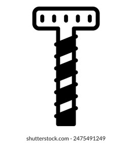 Screw icon or logo illustration outline black style