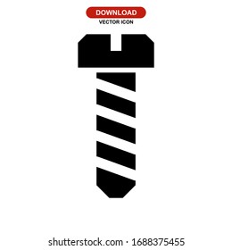 icono de tornillo o logotipo símbolo de signo aislado Ilustración vectorial - iconos vectoriales de estilo negro de alta calidad
