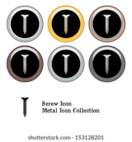 Screw Icon Metal Icon Set