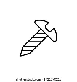screw icon outline vector. isolated on white background