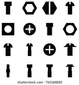 Screw Icon Set Stock Vector (Royalty Free) 763184830 | Shutterstock