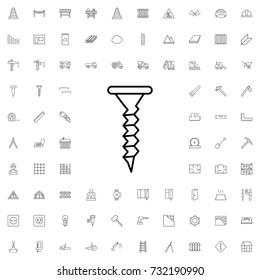 Screw icon. set of outline construction icons.