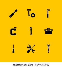 screw icon set. ratchet, tool box and repair tool vector icon for graphic design and web