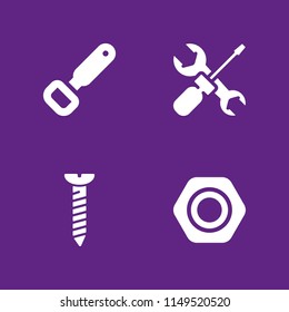 screw icon set. repair tool, bottle opener and screw vector icon for graphic design and web