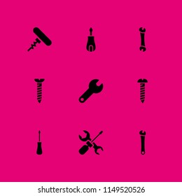 screw icon set. repair tool, screw and corkscrew vector icon for graphic design and web