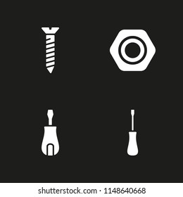 screw icon set. screw and screwdriver vector icon for graphic design and web