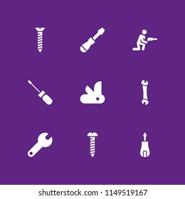 screw icon set. spanner, screw and screwdriver vector icon for graphic design and web