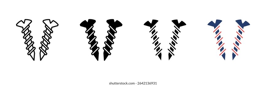 Screw icon sheet multiple style collection